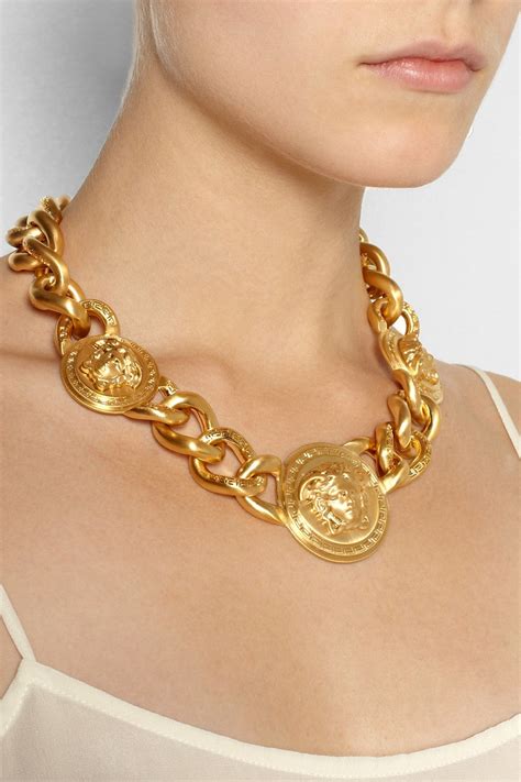 versace gold medusa chain for sale|Versace gold necklace.